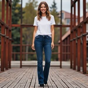 Boot Cut Short Sleek Tailored Fit Through Hip & Thighs Regular Fit Jeans by INC
